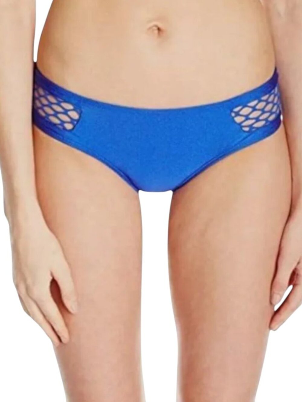 Luli Fama Sailor’s Kiss Fishnet Bikini Bottoms Electric Blue Size XL